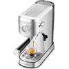 CASABREWS Macchina Caffè Macinato, 20 Bar Macchina da Caffè Espresso Manuale e Cappuccino, Per Polvere, Serbatoio Estraibile 1L, 1350W, Piano Scaldatazze, Inox, Argento