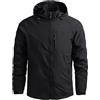 OlyljpinZ Giacca Softshell da Uomo Giacca da Esterno Antivento Casual Sportivo Leggero Giacca a Vento Giubbotto da Trekking Montagna sci impermeabile con cappuccio staccabile