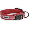 Record - Collare Cane Ande - Realizzato in Nylon Resistente - Dettagli Catarifrangenti - Clip di Chiusura in Plastica - Colore Rosso - Taglia M - 2 cm - Circonferenza 40-45 cm