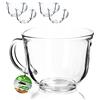 KADAX Bicchieri da tè con manico, 480 ml, in vetro, lavabili in lavastoviglie, per bevande calde e fredde, tazze da caffè, bicchieri da succo, bicchieri in vetro (480 ml/4 pezzi)
