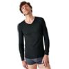 Damart T-Shirt col V, Maille Interlock Thermolactyl Alto Termico, Nero, M Uomo