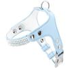 Record - Pettorina per Cani Paris in Morbida Similpelle - Impreziosita con Strass - Taglia XS - Circonferenza 33-40 cm - Colore Azzurro - Anello di Aggancio e Clip in Metallo