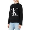 Calvin Klein Jeans Blown Up CK High Neck Sweater J20J219777 Maglioni, Nero Black, S Donna