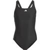 adidas Bambina Cut 3-Stripes Swimsuit, Black/White, 18-24 Mesi