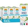 Isola Plus - Bevanda Vegetale di Riso 6x1L, Fonte di Calcio, Senza Zuccheri Aggiunti, Senza Glutine, Senza Lattosio, a Basso Contenuto di Grassi e Sale, Vegan