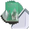 AFIE M5-503 - Set di 5 carte identiche migliori auguri argentate, 13,5 x 8,5 cm + 5 buste bianche 14 x 9 cm, motivo: albero di Natale sotto la neve, creato in Francia