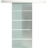 DecHome Porta Scorrevole Vetro A Strisce Binario Alluminio 75x210cm - B70041