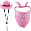 PEUTIER Costume da Cowboy cane, Cappello e Bandana, Sciarpa, Costumi Halloween per Cani di Piccola Taglia
