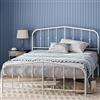 Zinus Heidi Letto 120x190 cm - Struttura letto 31cm di altezza con contenitore sotto il letto - Struttura letto a piattaforma in metallo con testiera e pediera - Bianco