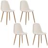 HOME DECO FACTORY, HD7673, Set di 4 Sedie Poesie Gambe Metallo Effetto Legno M4, Arredo, Seduta, Sedia Poltrona da Tavolo, 50x86x44 cm, altezza seduta 47 cm, Beige Marrone Arancione Rosa