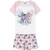 Disney Stitch T-Shirt e Pantaloncini da Ragazza, Pigiama in Morbido Cotone, Set Estivo da 2 Pezzi Stitch e Angel, Taglia 14 Anni | Rosa