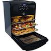 EGLEMTEK Friggitrice Ad Aria 12 Litri, 10 In 1 Forno Aria Calda Con LED Touch Screen Friggitrice Senza Olio Multifunzione 1800W Friggere Griglia Forno 5 Accessori 7 Programmi Tempo Temperatura Regolabili