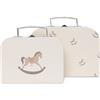 Jollein Set di 2 Valigie da Gioco - Nostalgic Ride - 1 Valigetta Più Grande, 1 Valigetta Più Piccola - Cavalli a Dondolo, 25x17,5x8,5cm, 20x14,5x8cm
