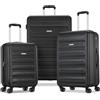 American Tourister Westridge - Set di 3 bagagli rigidi con ruote da spinning, colore: Nero, Nero, 3PC SET (CO/M/L), Westridge - Bagaglio rigido con ruote da spinning