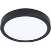 Eglo connect.z Fueva 6-Z Plafoniera LED per bagno, Smart Home, uso con ZigBee, app e controllo vocale Alexa, luce bianca calda e fredda, RGB, dimmerabile, nera, IP44, diametro 21 cm