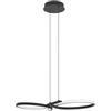 Eglo Serpins Lampadario a sospensione a LED, per tavolo da pranzo, sala da pranzo e soggiorno, in metallo nero e plastica bianca, luce bianca calda, 66 x 30 cm