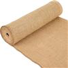 La Cordeline Runner da tavolo in tela di iuta naturale, 30 cm x 5 m, bordi cuciti per matrimoni, decorazioni, feste