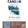 CANSON Mi-Teintes Velvet, blocco carta collato lato corto,32x41 cm, 430 gm, 12 fogli, toni freddi