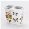 Avanti Linens - Portaspazzolino, accessori da bagno in ceramica, decorazione floreale per la casa (collezione Butterfly Garden)