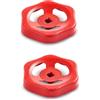 Ganter Normelemente, GN 227.6-ST-100-V10-RT, maniglia per valvola, valvola di intercettazione, 2 pezzi, GN 227.6-ST-100-V10