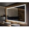 A ARTFORMA Specchio Controluce LED da Bagno - 100x90 cm - su Misura - Personalizzate - L132 - Specchio a Muro - Specchio con Illuminazione