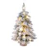 BestAlice Prelit Albero di Natale, Mini Albero di Natale da 18 Pollici con Luci a LED, Piccolo Albero di Natale da Tavolo con Base in Tela, Albero di Natale in Miniatura per Decorazioni(Bianco)