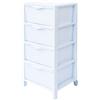 VIRSUS Cassettiera a 4 Cassetti con 2 Ruote 2637, misura 38x39,5x76 cm, Cassettiera in Plastica con Ripiano Superiore Portaoggetti, Comò Mobile Organizer per Camera Letto, Bagno, Cameretta (Bianco)