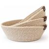 ASTER HOME Cestini Portaoggetti in Cotone - Set 3 Cestini Organizzatori Multiuso per Neonato, Bagno e Cucina - Cestini Portaoggetti per Fasciatoio, Giochi, Cosmetici, Chiavi e Telecomandi - ASTEER HOME (Beige)