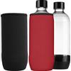 kwmobile Set 2X Borsa Termica Porta Bottiglie Compatibile con Soda Stream Duo/Terra - Cooler Raffreddante Termico - Neoprene Nero/Rosso