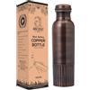 ANCIENTIMPEX Bottiglia in rame puro di Impex, finitura anticata di alta qualità, capacità 950 ml, per benefici per la salute ayurvedica, modello con mezza fodera