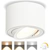 YindaLux 1x 3CCT Faretti LED Soffitto Orientabile - Ø80x50mm Extra Piatto & Inclinabile a 30° - 5W 500LM - Con modulo LED incluso - Alluminio - Dimmerabile Faretto LED Interno（Bianco）