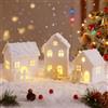 Bseical Villaggio Natalizio 3 Pezzi, Casette Natalizie Luminose Led, Villaggio di Natale, Decorazioni Natalizie per la Casa per Centro Tavola Natalizio, Decorazioni Natalizie per Interni 2025