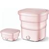 MQQ Mini Lavatrice, Lavatrice Pieghevole Portatile con Asciugatrice A Rotazione, Disinfezione A Ozono, Elettrodomestici Semi-Automatici (Color : Pink)
