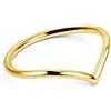 SINGULARU - Anello Peak. Argento Sterling 925 con Finitura Placcata Oro 18Kt. Gioielli da Donna. Misura 18