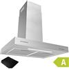 CIARRA CBCS6125 Classe A Cappa Aspirante 60 cm 370m³/h Cappa Camino a Ricircolo Luci LED 3 Velocità Aspiratore Cucina Acciaio Inox con Filtri Carbone CBCF004