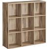 VASAGLE Libreria a 9 Cubi, Scaffale Espositore per Decorazioni, Souvenir, Piante, per Studio, Ufficio, Soggiorno, 30 x 97,7 x 97,5 cm, Marrone Cammello LBC177K01