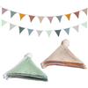 AiQInu 2 Pezzi Triangolo Bandiera Ghirlanda, Tessuto Bunting, Ghirlande triangolari in cotone lavabile, Per Bambini Appesa Bandiera Per Matrimonio Compleanno Baby Shower Party Baby Shower