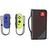 Nintendo Controller Nintendo Switch Set da 2 Joystick, Giallo Neon/Blu + Custodia Folio