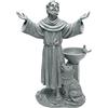 Design Toscano La benedizione di San Francesco Decorazione religiosa da giardino con mangiatoia per uccelli, poliresina, pietra grigia, 48 cm
