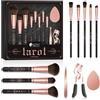 NIZIYI - Pennelli da trucco professionali, 11 pezzi, set di pennelli sintetici di alta qualità, per fondotinta, cipria, correttori, ombretto, fard, sopracciglia, pinzette, piegaciglia, kit regalo