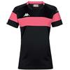 Kappa DARETA T-Shirt, Nero/Rosa, M Donna