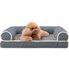 AYLIORUY Cuccia per cani in memory foam con rinforzi, per cani di piccola taglia, impermeabile, ortopedico, con copertura rimovibile e lavabile, divano per cani, grigio scuro, M