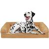 AYLIORUY Cuccia per cani in memory foam con rinforzi, per cani di piccola taglia, impermeabile, ortopedico, con copertura rimovibile e lavabile, divano per cani, cachi, M