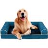 AYLIORUY Cuccia per cani in memory foam con rinforzi rinfrescanti, per cani di taglia media, impermeabile, ortopedico, con copertura rimovibile e lavabile, divano per cani, blu, L