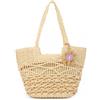 Jywmsc Borsa da Spiaggia in Paglia, Grandi Borse Tote in Tessuto Boho Estivo, Borse a Tracolla Fatte a Mano in Rattan per Donna
