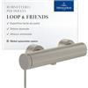 Villeroy & Boch Loop & Friends - Miscelatore doccia con cartuccia in ceramica, anti-riflusso, miscelatore monocomando per montaggio a parete, rotondo, nichel spazzolato opaco