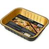 CONTITAL Eclipse AS221530 | Vaschette Alluminio Laccato 4 Porzioni Extra-Rigide | Contenitori Monouso Eleganti per Alimenti | Teglie Forno Usa e Getta, Ideali per Microonde e Asporto | 2 Pezzi