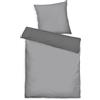 Herding TOM TAILOR Satin-Bettwäsche, 60x80 cm + 140x200 cm, 100% Baumwolle/Satin, mit Doppelnaht am Kissen, Wendemotiv und Markenreißverschluss, TWO-TONE SOLID COLORS Grau (Moody Grey)