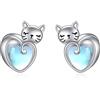 YAFEINI Orecchini con pietra di luna per donne e ragazze, in argento Sterling 925, koala/gatto/gufo/mucca/pipipistrello/maiale, idea regalo per gioielli con pietra di luna