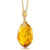 Amber by Mazukna - Ciondolo in ambra baltica da donna, scintillante goccia di ambra con fiocchi, argento sterling placcato oro ag925, ambra cognac gioielli da donna, Argento sterling, Ambra
